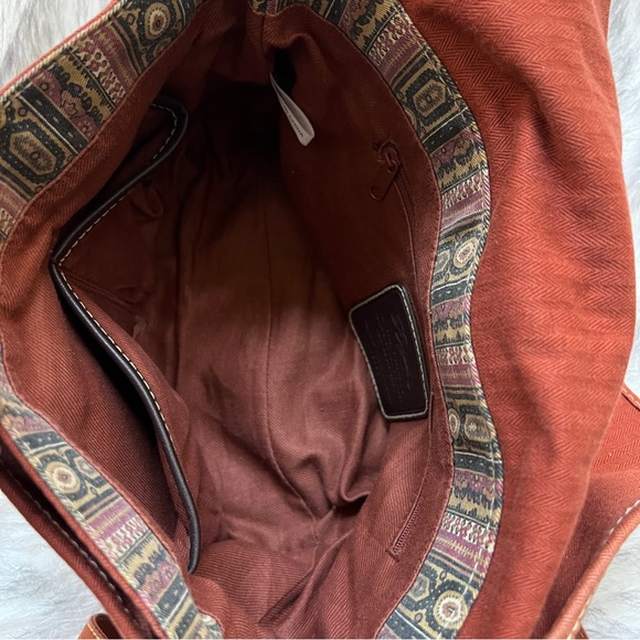 Fossil Canvas Brown Crossbody Shoulder Messenger Bag - Picture 9 of 14